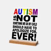 自閉症保またはデザインあなた自身 アクリルサイン (傾斜)