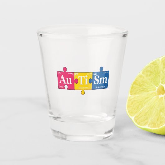 自閉症元素周期表認識度化学 ショットグラス (正面)