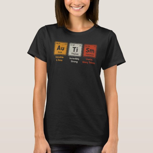 自閉症元素周期表 スペリング 自閉症 B Tシャツ (正面)