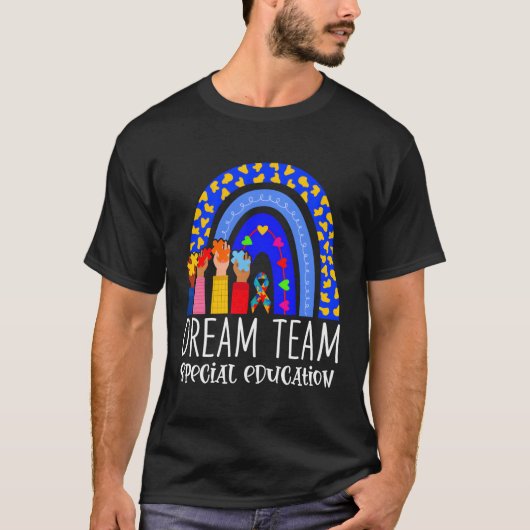 自閉症先生ドリームチーム特殊教育レインボ Tシャツ (正面)