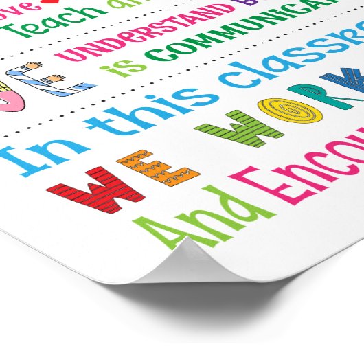 自閉症先生教室規則 ポスター (角)