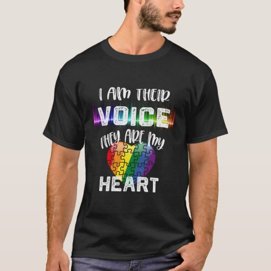 自閉症先生私は彼らの声は私のハート Tシャツ (正面)