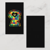 自閉症児のカラフルパズル記号シルエット 名刺 (正面/裏面)