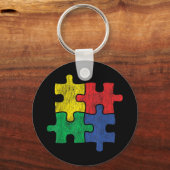 自閉症動揺してデザインのかわいいヴィンテージ キーホルダー (正面)