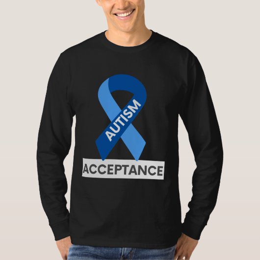 自閉症受付ブルーリボン Tシャツ (正面)