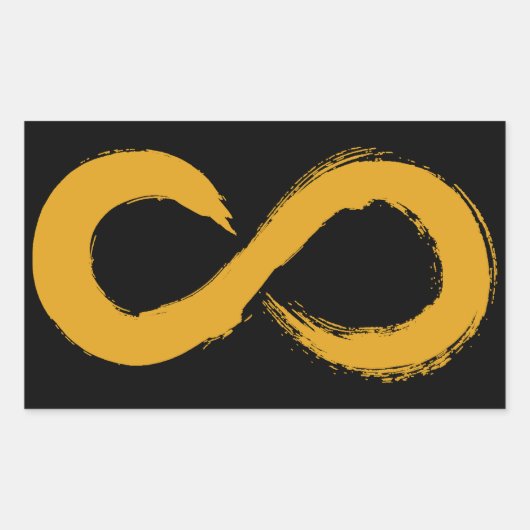 自閉症受付無限 長方形シール (正面)