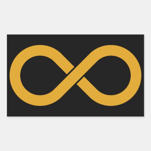 自閉症受付無限 長方形シール (正面)