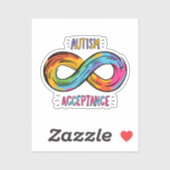 自閉症受入カラフルレインボインフィニティシンボル シール (シート)