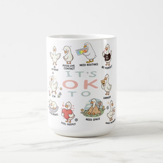 自閉症受容がーず | 違うことはOK! コーヒーマグカップ (中央)