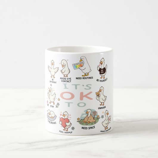 自閉症受容がーず | 違うことはＯＫ コーヒーマグカップ (中央)