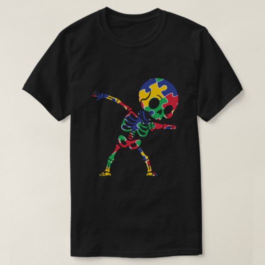 自閉症受容のスケルトンダビンTシャツ – ニューロ Tシャツ (デザイン正面)