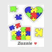 自閉症受容パズル 自閉症啓発デー シール (シート)