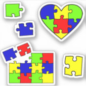 自閉症受容パズル 自閉症啓発デー シール (正面)