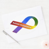 自閉症受容 楕円形シール (封筒)