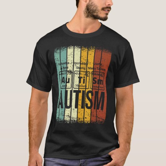 自閉症周期表スペリング Tシャツ (正面)