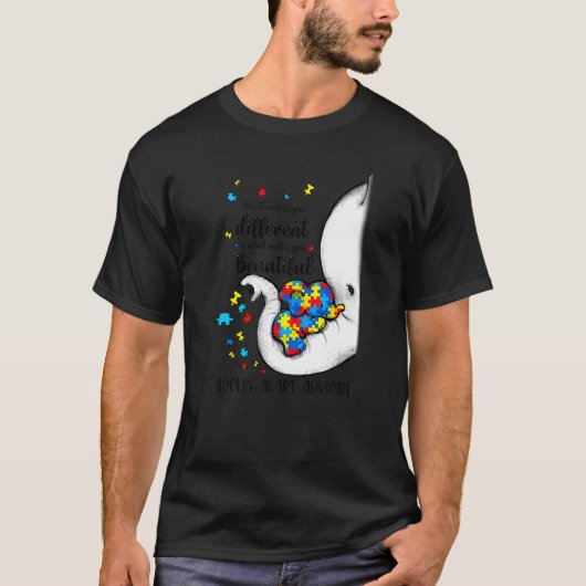 自閉症啓発への適応を受け入れる Tシャツ (正面)