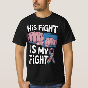 自閉症啓発を支援する 彼の闘いは私の闘い Tシャツ