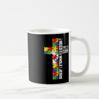 自閉症啓発イエズクロスパズルカッコいいクリスチャン コーヒーマグカップ