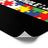 自閉症啓発イエズクロスパズルカッコいいクリスチャン ポスター (角)