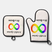 自閉症啓発オーブンミトとポットホルダー 鍋つかみ&鍋敷きセット (正面)