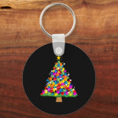 自閉症啓発クリスマスツリー キーホルダー (正面)