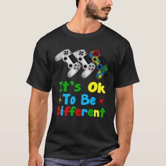 自閉症啓発ゲーマー男子トドラー大丈夫違うよ Tシャツ (正面)