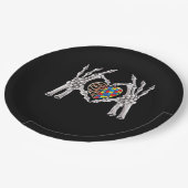 自閉症啓発ゴシックスカル手自閉症パズルP ペーパープレート (アングル)