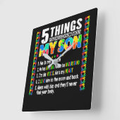 自閉症啓発サポート子ども自閉症 スクエア壁時計 (傾斜)