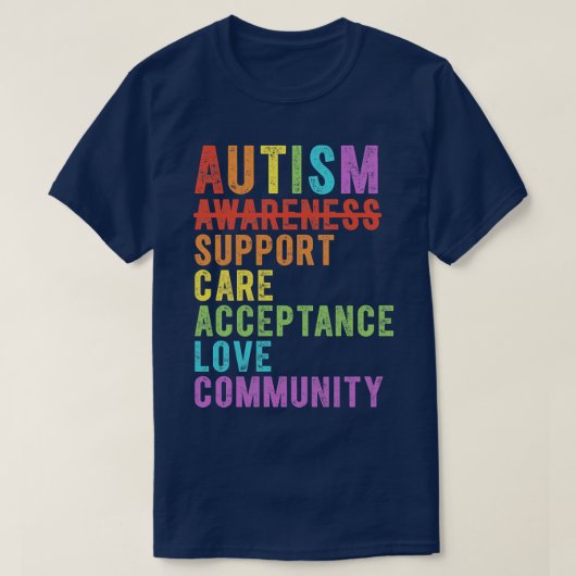 自閉症啓発サポートe受け入れ愛コミューニ tシャツ (デザイン正面)
