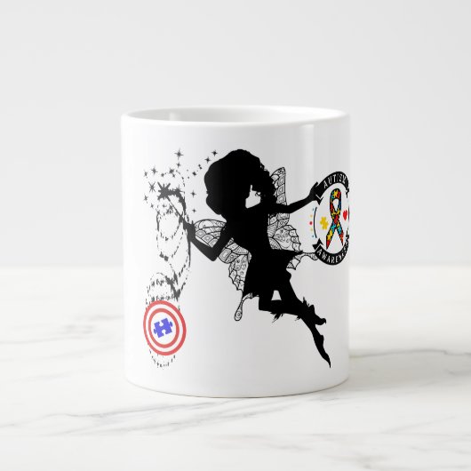 自閉症啓発ジャンボマグ ジャンボコーヒーマグカップ (正面)