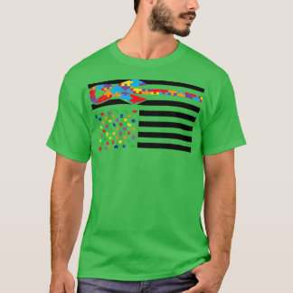 自閉症啓発デイギフト旗パズル作品 Tシャツ