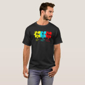 自閉症啓発デーパズル化学元素化学 Tシャツ (正面フル)