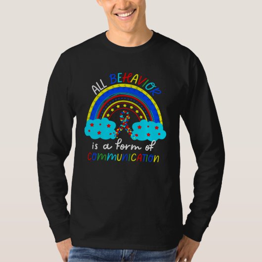 自閉症啓発デー すべての行動はコミュニケーションの形 Tシャツ (正面)