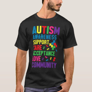 自閉症啓発デー 自閉症の子供のサポートケア A Tシャツ