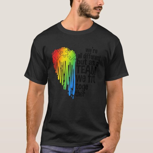 自閉症啓発ハート Tシャツ (正面)