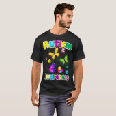 自閉症啓発バタフライ・ジグソーパズル Tシャツ (正面フル)