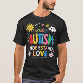 自閉症啓発パズルピース虹オールウェイズ Tシャツ