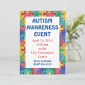 自閉症啓発パズル招待のお知らせ 招待状 (スタンド正面)