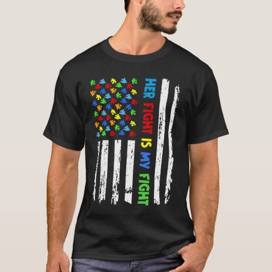 自閉症啓発パズル アメリカ Tシャツ (正面)