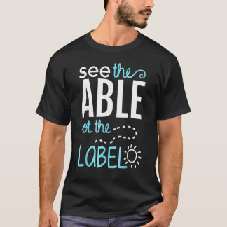 自閉症啓発パズル ラベルではなく能力を見よう Tシャツ