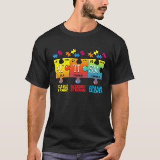 自閉症啓発パズル 化学元素 Tシャツ