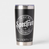 自閉症啓発ブラックステンレス製ウォータータンブラー 保温保冷タンブラー (正面)