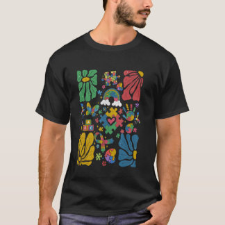 自閉症啓発ボホフローラメンズキッズオティズム Tシャツ