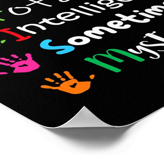 自閉症啓発ママのための自閉症の子供をサポートパパ ポスター (角)