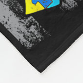 自閉症啓発ママパパアメリカ国旗の自閉症の月S フリースブランケット (角)