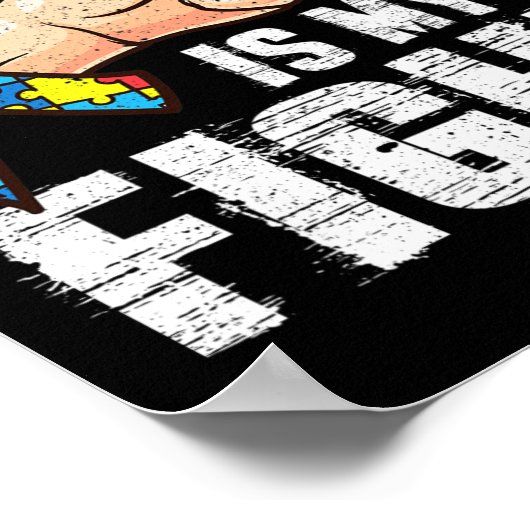 自閉症啓発ママパパ彼の戦いは私のF ポスター (角)