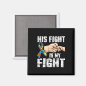 自閉症啓発ママパパ彼の戦いは私のF マグネット (正面/裏面)