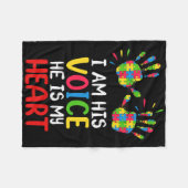 自閉症啓発ママパパ フリースブランケット (正面(横))