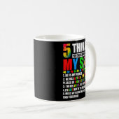 自閉症啓発ママDのための子女自閉症をサポート コーヒーマグカップ (正面右)