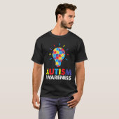 自閉症啓発ライトバルブパズル Tシャツ (正面フル)